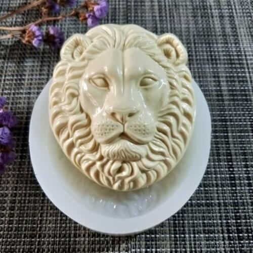 DW0137 PRZY Silicone Mold Soap Mould Animals Lion Head Handmade Soap Making Molds Candle Silicone Mold Resin Clay Mold