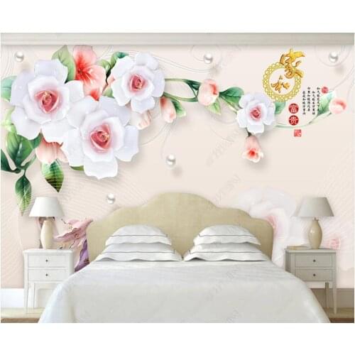 Wallpaper photo 3 d custom mural Modern jade carving flower fish living room home decor Wallpaper for walls 3d in rolls