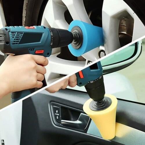 1/4''/6mm Polishing Cone 3 Hardness Foam Sponge Polishing Pad Drill Buffer Pads For Car Wheel Hub Care Car Wash Waxing Tool