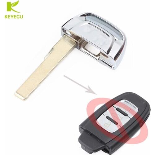 KEYECU Replacement Uncut Smart Remote Key Blade Blank Emergency Insert for Audi A1 A3 A5 A6 A7 A8 Allroad Q3 Q5 Q7 R8 S4 TT