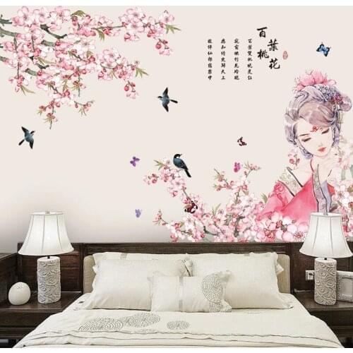 Classical Beauty Wall Stickers Flowers Chinese Vintage Poster Vsco Girl Room Decor Teenager Bedroom Living Room Decoration Aesth