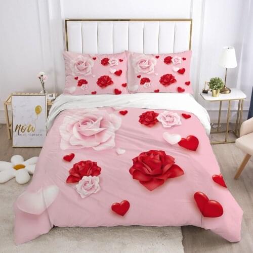 3D Bed Linen Set Flower Designer Bedding Set Duvet Cover Set Quilt Covers Sets Comforter Case Single Double Size Home Textile