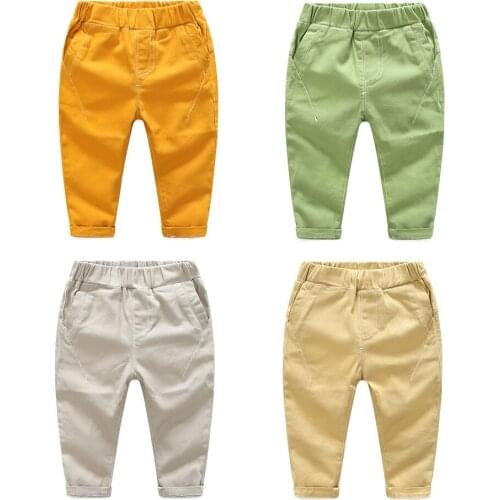 2020 new spring autumn Linen Korean version boys pants girls harem pants Kids clothes baby toddler joggers childrens clothing