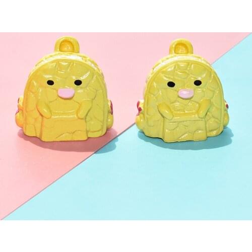 1/12 Scale Cartoon Yellow Schoolbag Miniature Dollhouse Accessories Children Toys Gift DIY Scrapbooking For Phone Decor