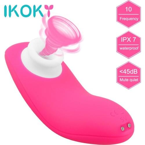 IKOKY Mini Silicone Sucking Vibrator G-Spot Massger Clitoris Stimulator 10 Sucking Modes Oral Sex Nipples Clit Sucker