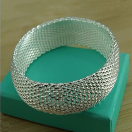 Fashion 925 Sterling Silver Mesh Woman Bracelets Charming Women Fine Party Jewelry Gift