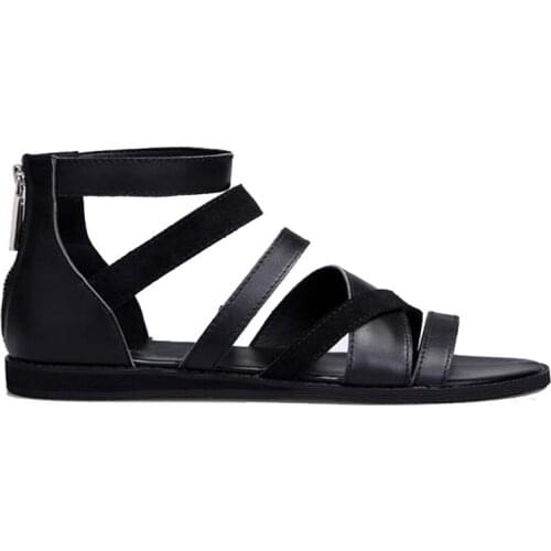 Men Summer Shoes 2020 British High Top 100% Real Leather Casual Breathable Beach Gladiator Sandals Open Toe Sandalias Hombre