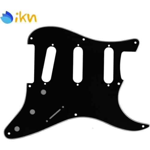 NEW 8 Hole Pickguard SSS Guitar Scratch Plate Black 3Ply for Vintage Strat Electric Guitar