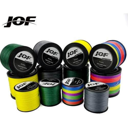 JOF 12 Strands PE Braided Fishing Line 1000M 500M 300M 100M Multifilament Cord 25-135LB Carp Fishing pesca