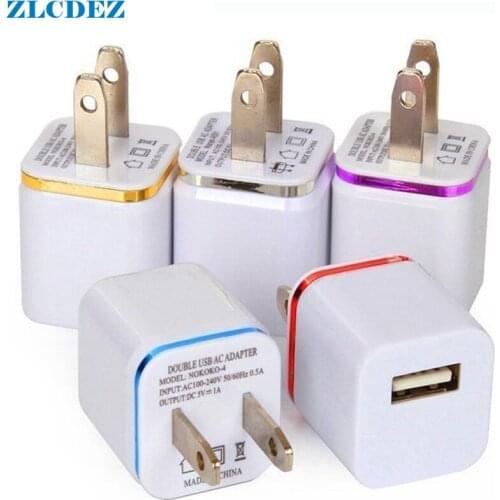 100pcs/lot Gold-plated 1A US Plug AC Power Adapter Home Trave Wall single port USB Charger for iPhone 8 7 X for Samsung HTC