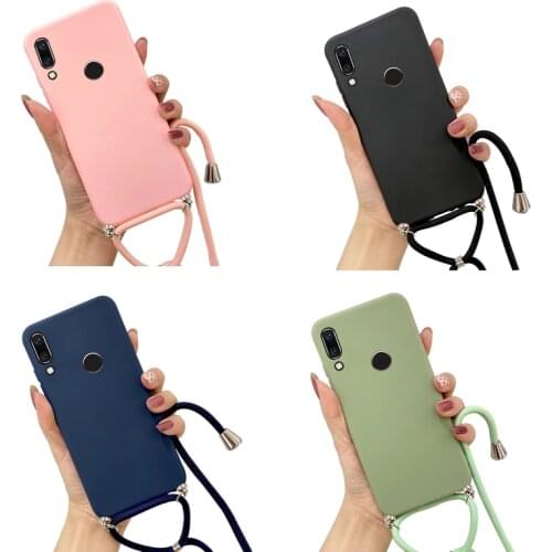 Necklace strap Lanyard Cord silicone case for Samsung Galaxy A6 A7 A8 J4 J6 J8 2018 Plus A5 J3 J5 J7 2017 S21 S20 FE S10 S9 Plus