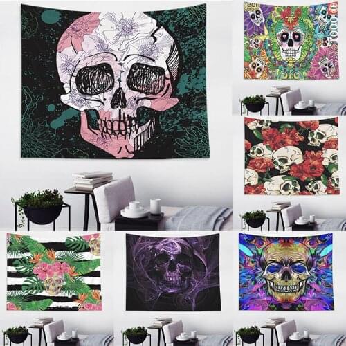 Skeleton King Meditating in Flowers Moon Tapestry Mandala Carpet Hippie Divination Witchcraft Wall Carpet Mandala 2021 Hot Sale