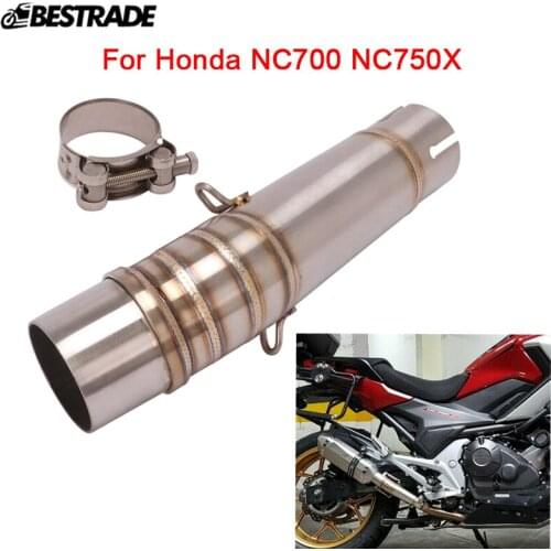 For Honda NC700A NC700S NC700X NC750X Until 2020 Motorcycle Exhaust Middle Pipe Mid Link Connect Tube Stainless Steel Escape 51m