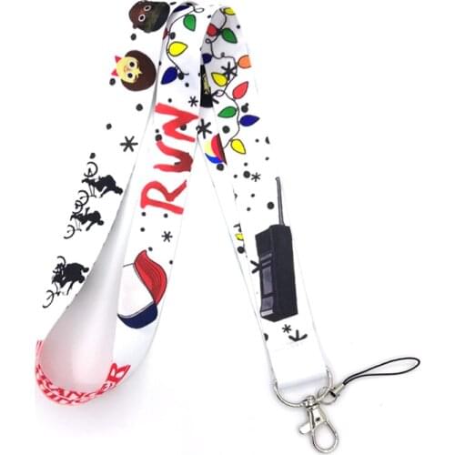 Stranger things 90s girls DIY women kids Neck Lanyard keychain Mobile Phone Strap ID Badge Holder Rope Key Chain Keyring cosplay