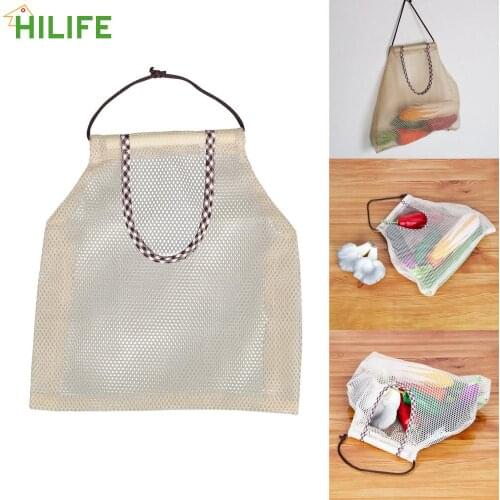 Fruit and Vegetable Storage Bag Gadgets Polyester Multifunctional Organizer Wall Hanging Storage Bags Garlic Potatoes Pouch