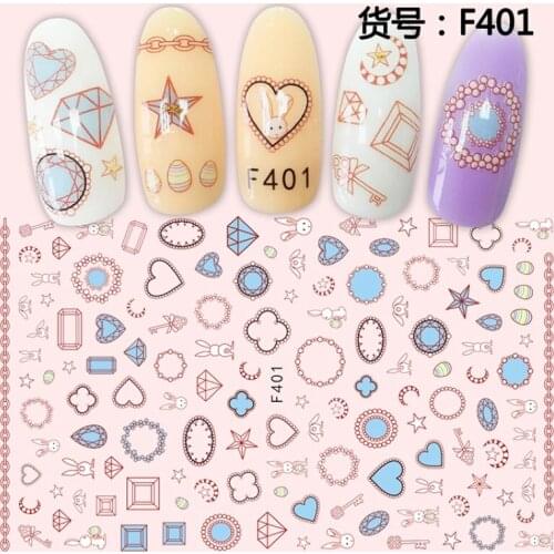 UPRETTEGO SUPER THIN SELF ADHENSIVE 3D NAIL ART NAIL SLIDER STICKER FLOWER PETALS HEART CHAIN FINGERS PAISLEY F399-408