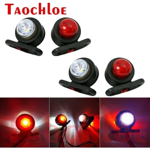 4Pcs 12V 24V Red White LED Position Light Truck Trailer Tractor Side Marker Signal Lamp Lorry Van Parking Light