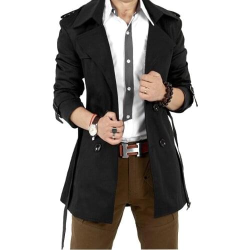 Trench Coat Mens New Style Trench Coat Korean-style Mens Trench Coat
