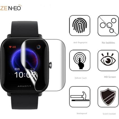 2Pcs For Xiaomi Huami Amazfit POP/POP pro/Bip U Smart watch Screen Protector Full Coverage Soft TPU Film( Not Glass)