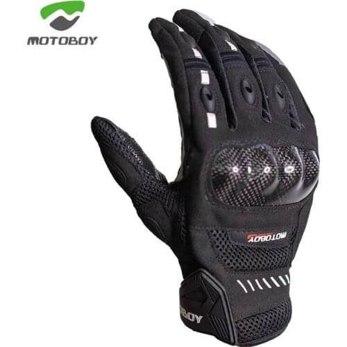 New Motoboy Carbon Fiber Protective Motorcycle Riding Gloves Summer Anti-fall Breathable Cycling glove Winter Waterproof glove