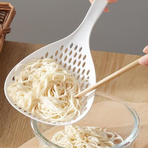 1pc Kitchen Nylon Soup Spoon Ladle Anti-scald Skimmer Strainer Fry Food Noodle Mesh Portable Filter Home Kitchen Tool