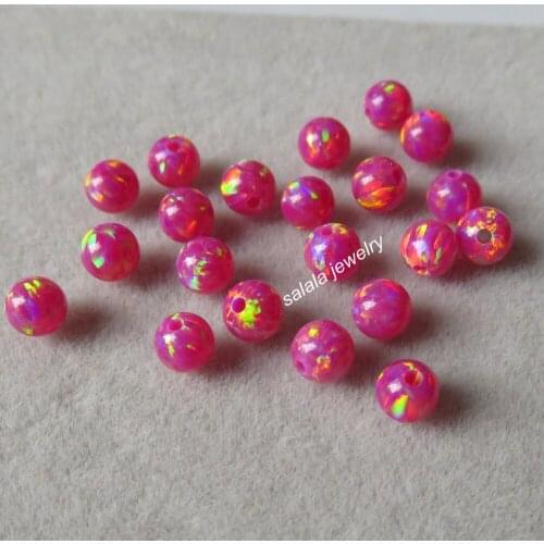 100pcs/lot 4mm Round Opal Beads OP23 Round Ball Cut Opal Full Drilled Synthetic Round Fire Opal Beads