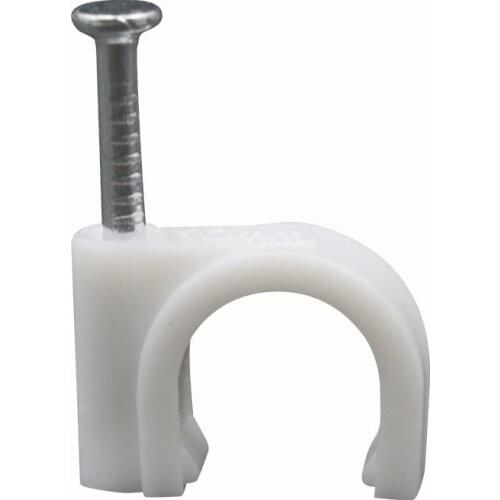 100pcs Wire U Circle clamp clips Cable fixed 6/ 8MM Flat or Round or Circle Path cable clips with Nail Wire holder Accessories