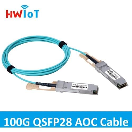 Factory Supply 100G to QSFP28 Active Optical Cable AOC 1M Up 150 Meters Customizable Compatible Ruijie ZTE DELL Etc