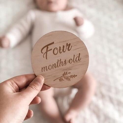 14 Pcs/set Baby Monthly Milestone Wooden Card Infants Photography Props Kids Newborn Shower Gifts