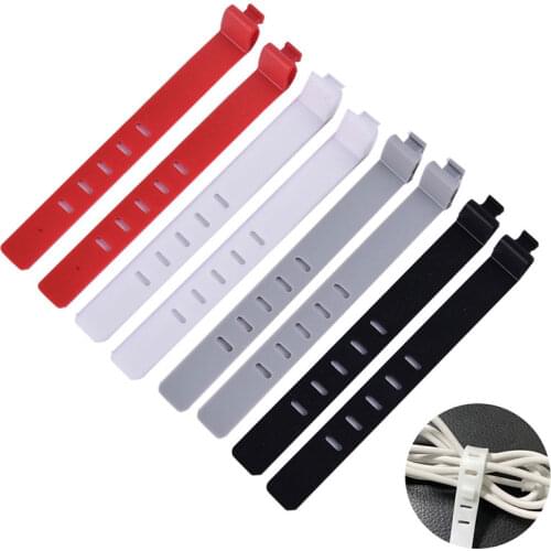2PCS Silicone Phone Data Cable Winder Earphone Clip Charger Organizer Cable Tie