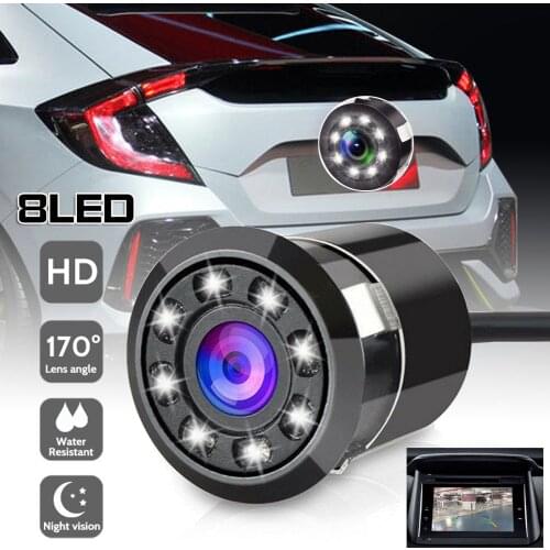 Car Rear View Camera 8 LED Night Vision Reversing Auto Parking Monitor Waterproof 170 Degree HD Video