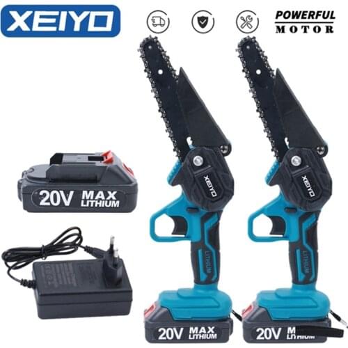 XEIYO 6 Inch Electric Chainsaw for Makita 18V Battery Rechargeable Mini Woodworking Wood Cutter Garden Hand Tools Man Chain Saw