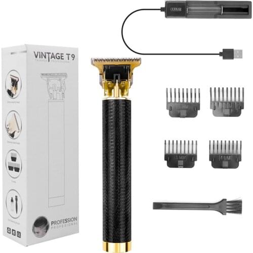 Man T9 Hair Clipper Trimmer T-Outliner Barber Shaving Machine 0 Bit Cordless Barber Haircut Men Cutting Shaver Machine