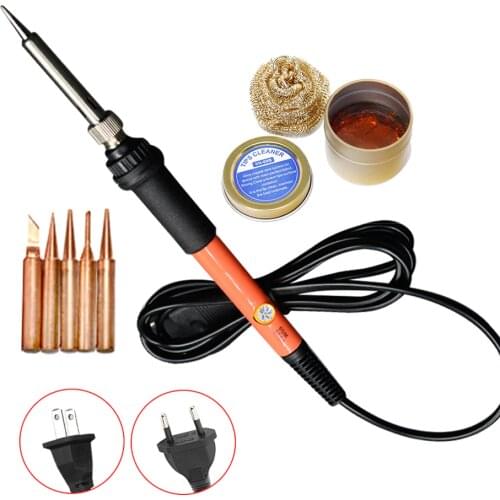 60W Electric Soldering Iron Kit Soldering Set tip Cleaner Solder Paste 220V 110V Adjustable Temperature soldering iron 5pcs tips