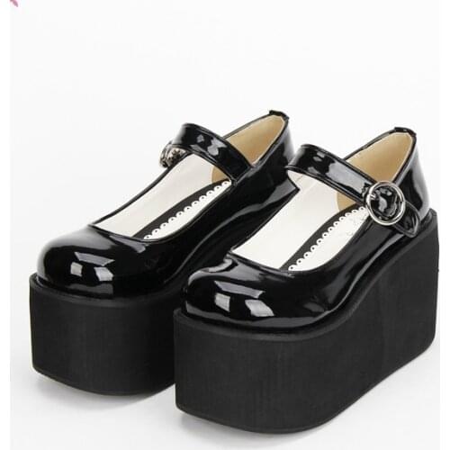 Princess sweet lolita shoes Lolita head of super thick autumn high-heeled shoes bottom muffin Princess sweet soft sister pu6016