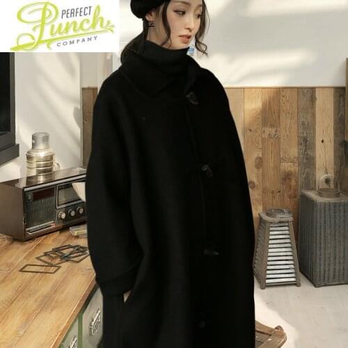 Double-faced 100% Wool Women Jacket Vintage Long Coat Spting Autumn Oversize Womens Coats and Jackets VE19C0019 KJ5069