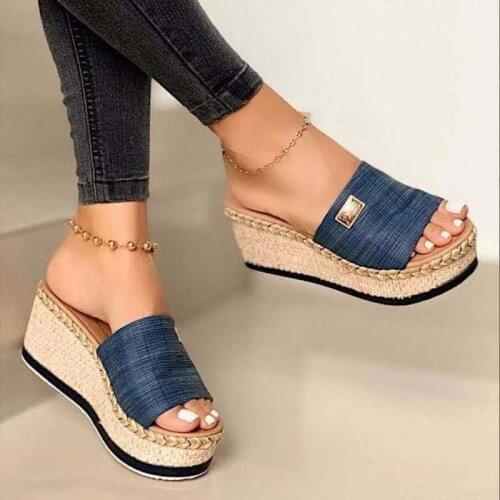Woman Sandals Ladies Flat Wedges Platform Shoes Woman Slip On Fashion Casual Female Sandals Open Toe Summer 2021 Sandalias Mujer
