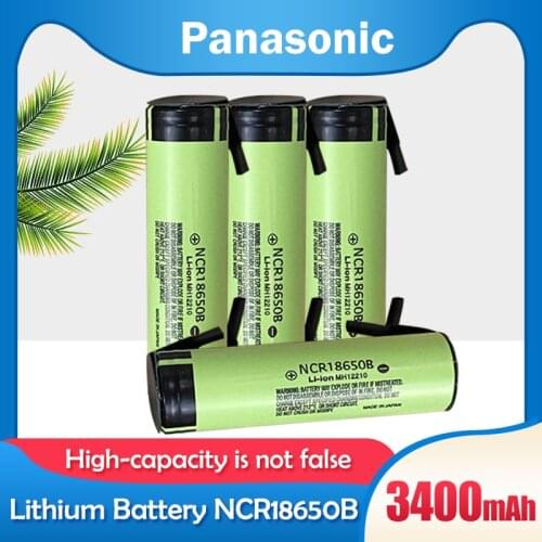10-20PCS Panasonic NCR18650B 3400mah Welding Nickel Sheet 3.7V 18650 Lithium Rechargeable Battery For Flashlight Electric car