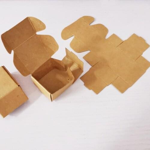 100pcs/lot 4x4x2cm 1.57x1.57x0.78inch Kraft Paper Box Wedding Gift Packaging For Candy Jewelry Handmade Bakery Cookie Chocolate
