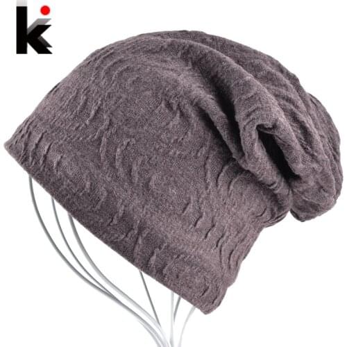 2018 Mens Skullies Bonnet Autumn And Winter Stocking Hat Knitted Beanie Cotton Caps Hats Beanies For Men Balaclava