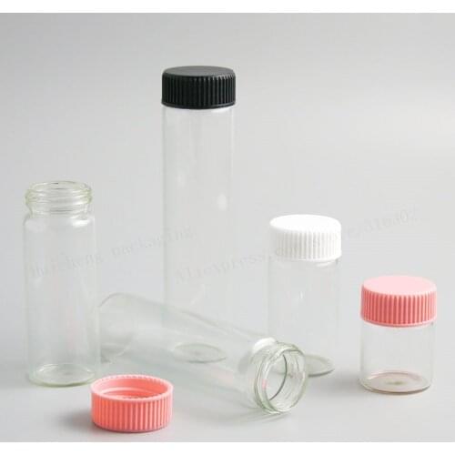 30 x Travel Empty 15ml 25ml 40ml 50ml 60ml Clear large liquid Glass Bottle 2oz Glass Vials Containers For Essential Oil Use