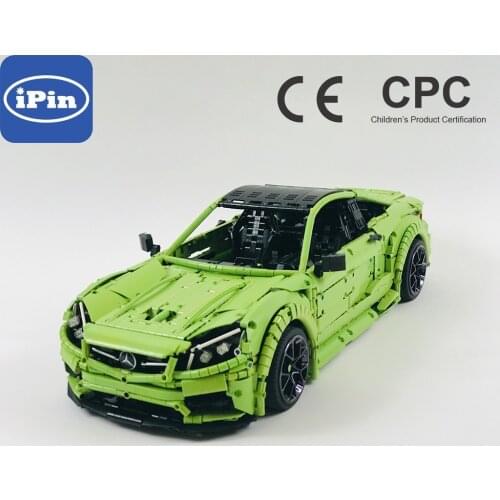 3800+PCS Small particle technology building block moc-60193 remote control sports car c63amg assembled toy boys birthday gift