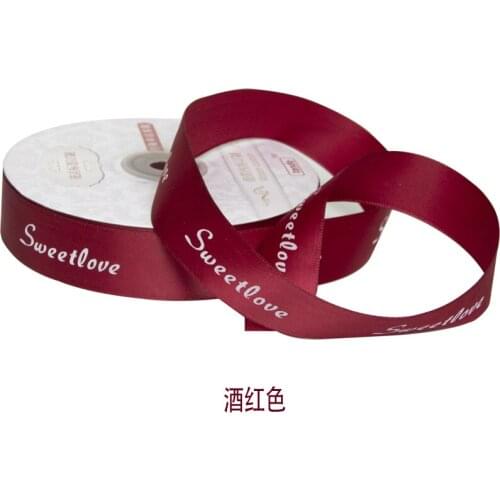 50 Yard/lot 2.5cm Width Ribbon English Pattern Silk Ribbon Decoration Floral Gift Packaging Flower Bouquet Packaging Material