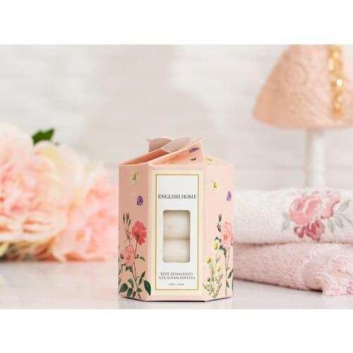 English Home Rose-Sesame-Daisy Concise Solid Soap 4x45g White Fragrant Natural Soap Köpürten Soap skin Cleansing Soap