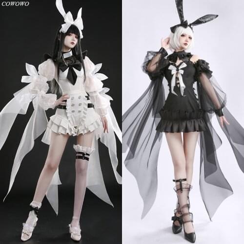Anime! Original Black Rabbit White Rabbit Bunny Girl Elegant Lovely Uniform Costume Halloween Party Role Play Outfit Women NEW