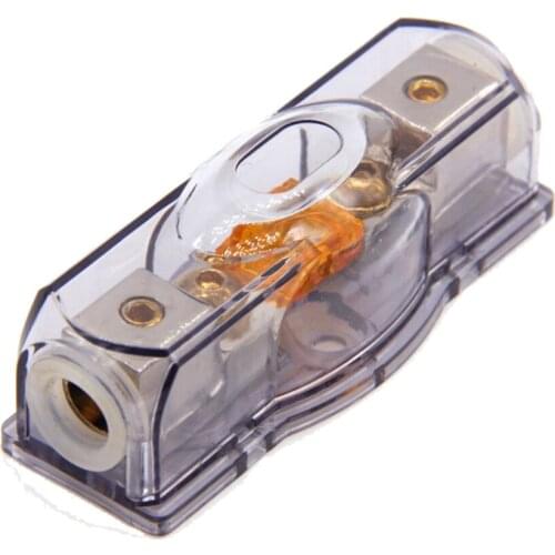 1pcs Car Audio Refit Fuse Holder pure copper 4/8 10 Ga Wire With 1 in 1 out Fuse Holder For Auto Amplifier 60 a circuir breaker