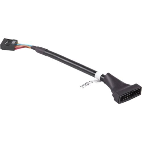 Black 19 Pin USB 3.0 Female To 9 Pin USB2.0 Male Motherboard Cable Adapter Converter