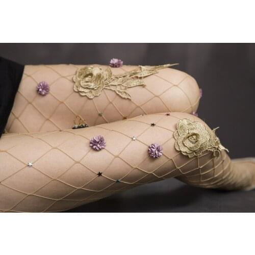 Sexy Hot Drilling wang ge wa Fishnet Stockings da wang yan Small and Medium-Sized Mesh Pantyhose Child Stockings