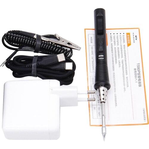 TS80P Mini Electric Soldering Iron Station Portable Kit Adjustable Temperature Digital OLED Display USB Type-C PD2.0