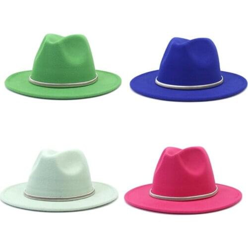 Alloy Fedora Hat Silver French Retro Felt Hat Top Hat Womens Fall/Winter England All-match Japanese Trend шапка женская